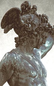 Cellini's Perseus, pre-restoration: head and upper torso, front right
