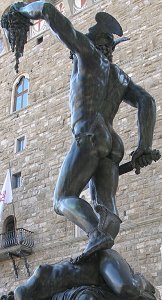 Cellini's Perseus: back left view