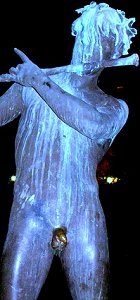 Félix Maurice Charpentier - L'Improvisateur (lifesize bronze, Bandol, France, night)