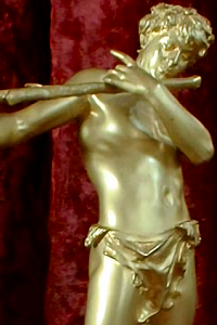 Félix Maurice Charpentier - L'Improvisateur (gilt bronze statuette - front leftish)