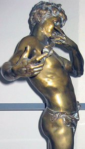 Félix Maurice Charpentier - L'Improvisateur (gilt bronze statuette - right)