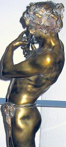 Félix Maurice Charpentier - L'Improvisateur (gilt bronze statuette - left)