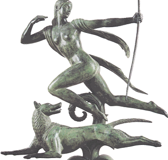 Diana - full size statue by Paul Manship - links to bigger version