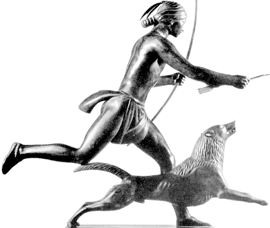 Indian Hunter with Dog by Paul Manship (right side) - links to bigger version