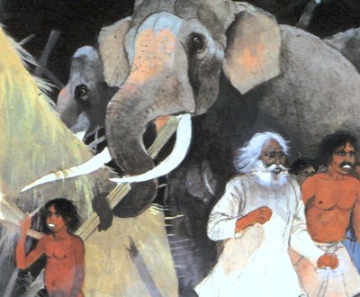 Hathi and his sons demolish the village