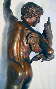 Falguire's Cockfight - another bronze statuette back view