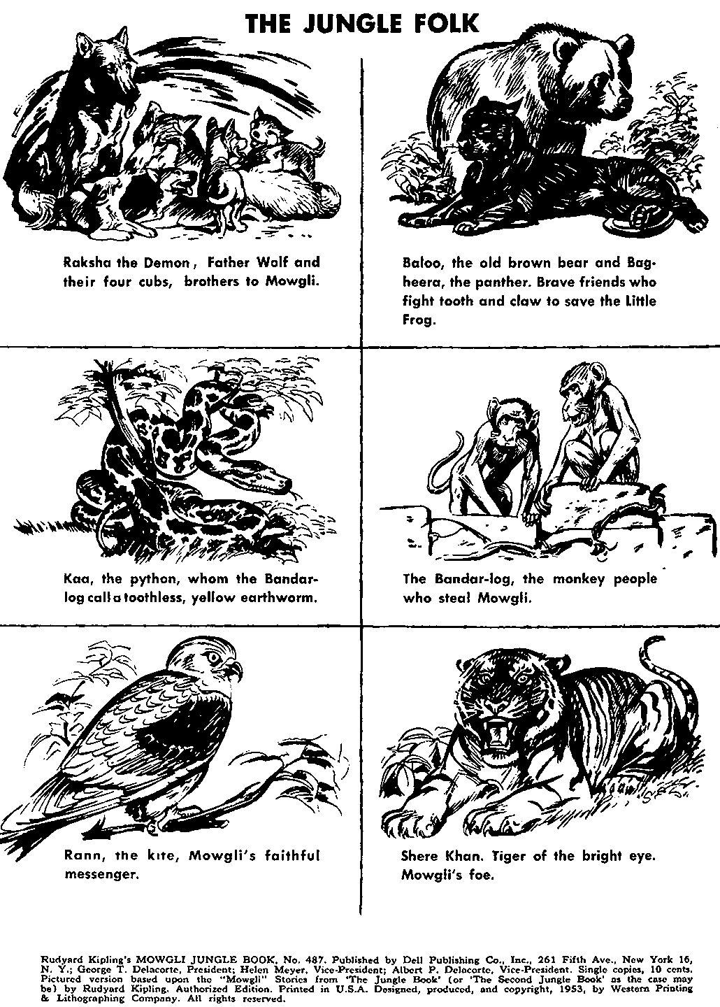 Rudyard Kipling's Mowgli: Jungle Book #1 frontispiece: The Jungle Folk